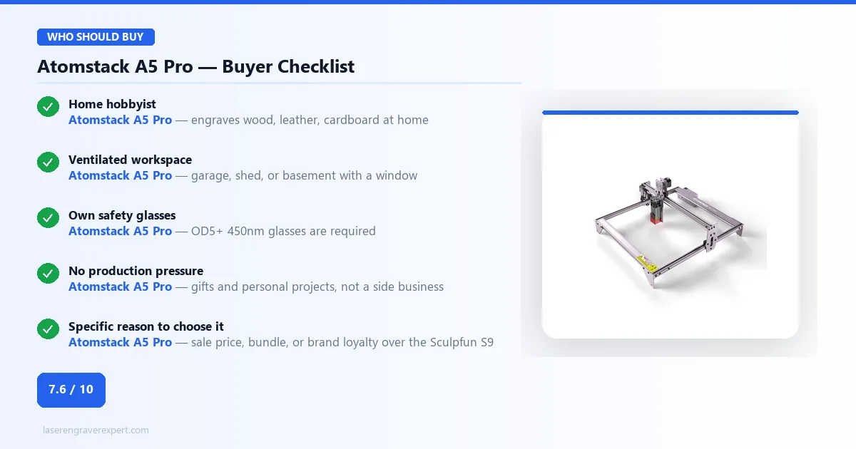Atomstack A5 Pro buyer checklist