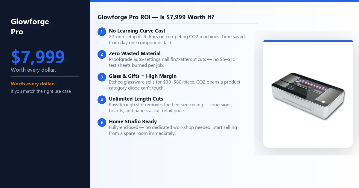 The full cost of owning a Glowforge Pro — subscription, ventilation, materials vs xTool P2S